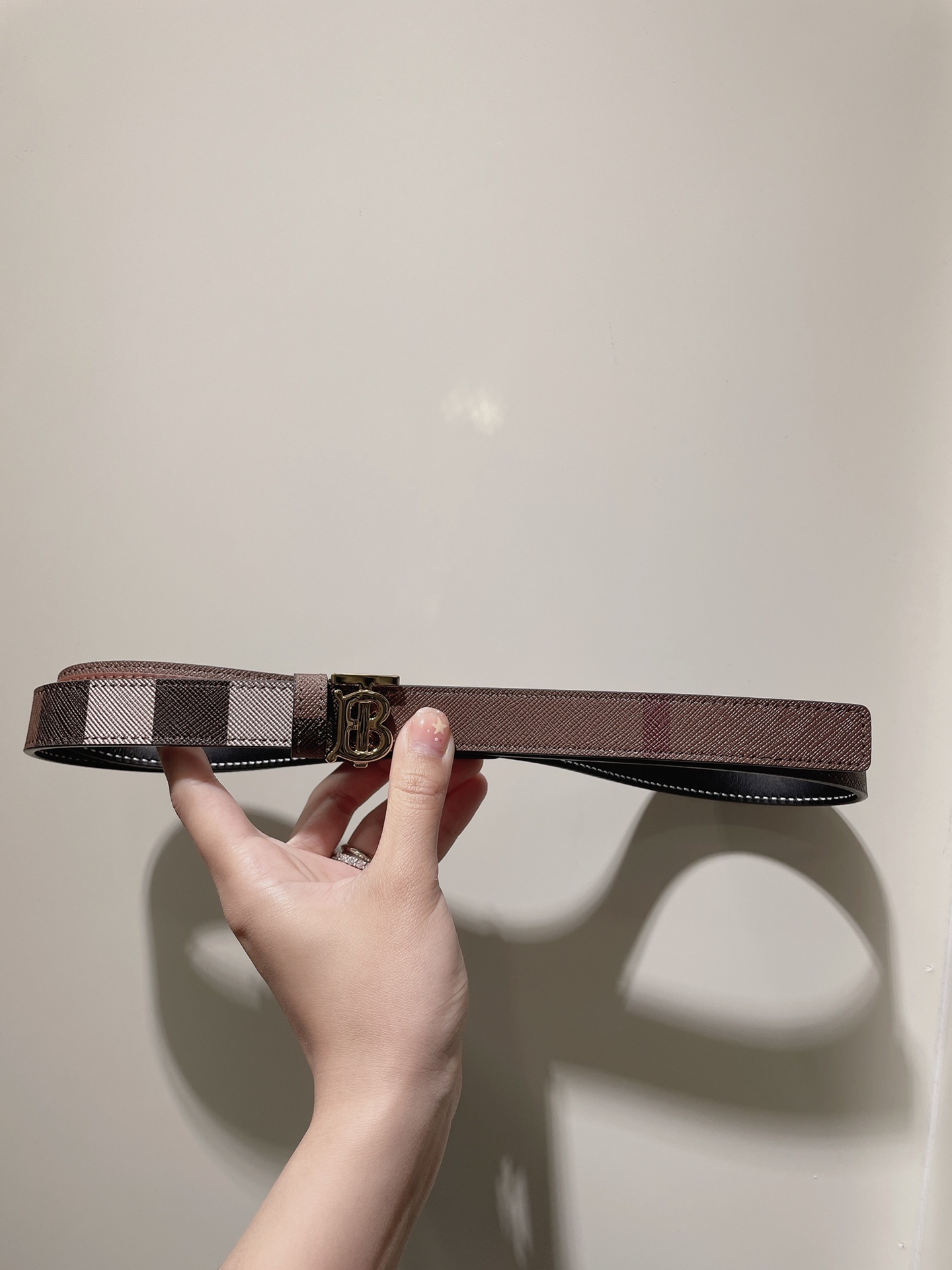 Burberry Reversible Check TB Belt