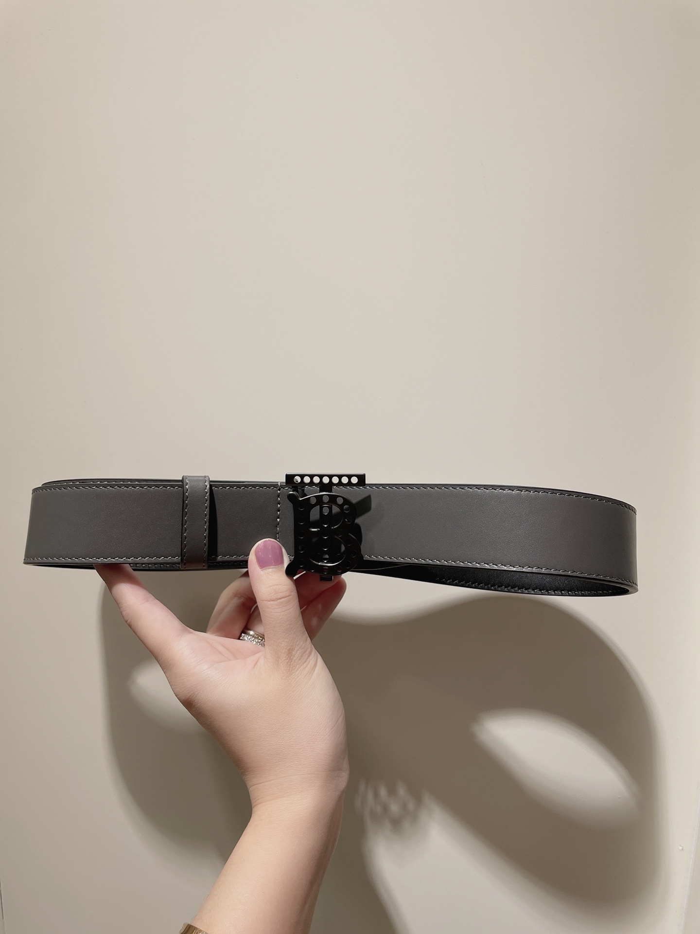 Burberry TB Belt Matte Black Leather