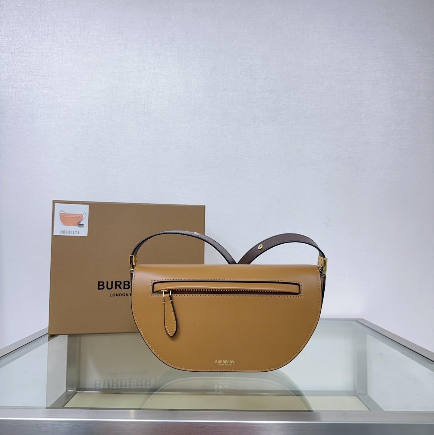 Burberry Olympia Small Two-Tone Smooth Leather Shoulder Bag