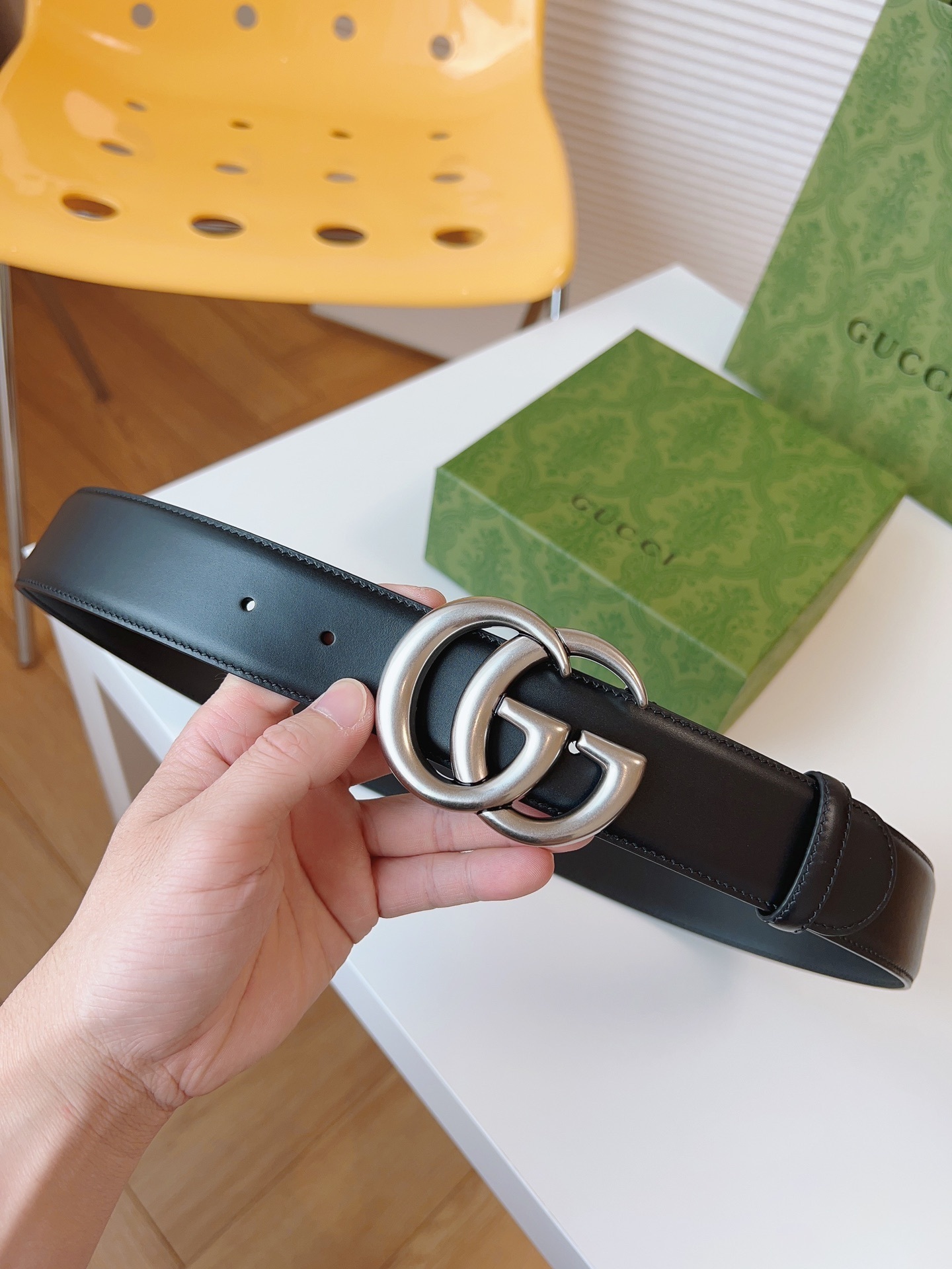 Gucci Black Leather Belt Black