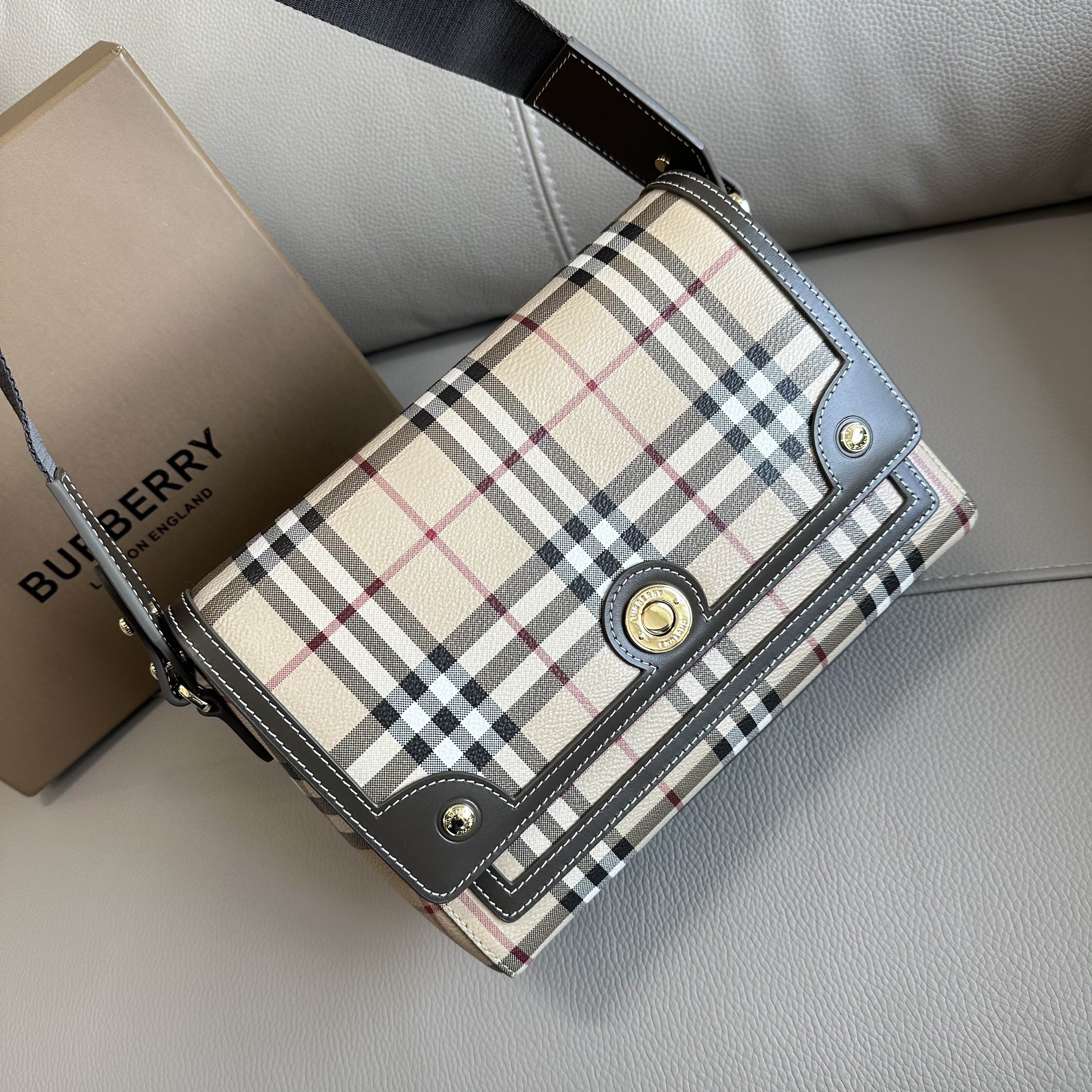 Burberry Check Shoulder Bag Brown