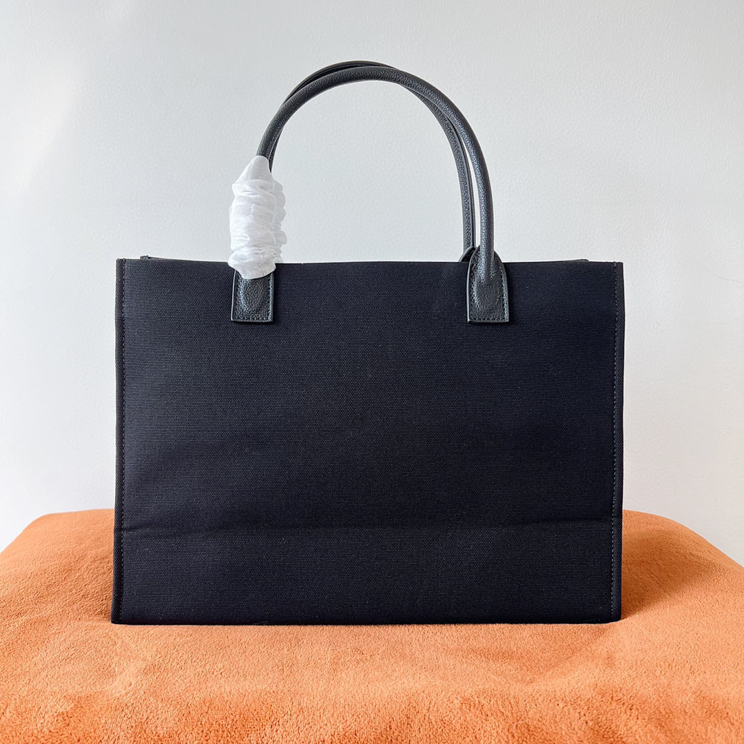 Versace Large Canvas Tote Bag black