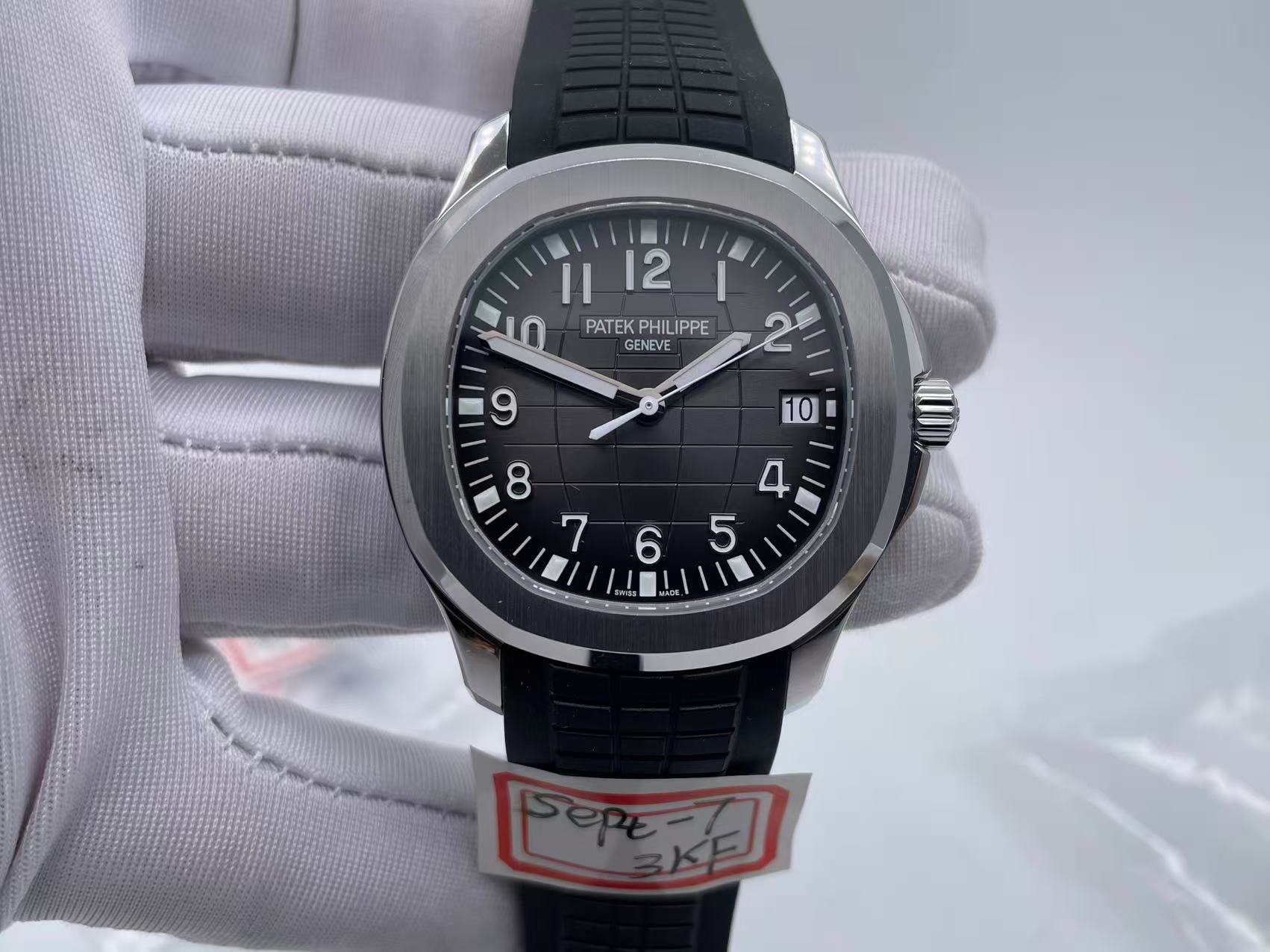 Aquanaut 5167 SS 3KF Best Edition Gray Dial on Black Rubber Strap A324 Super Clone V2 $258