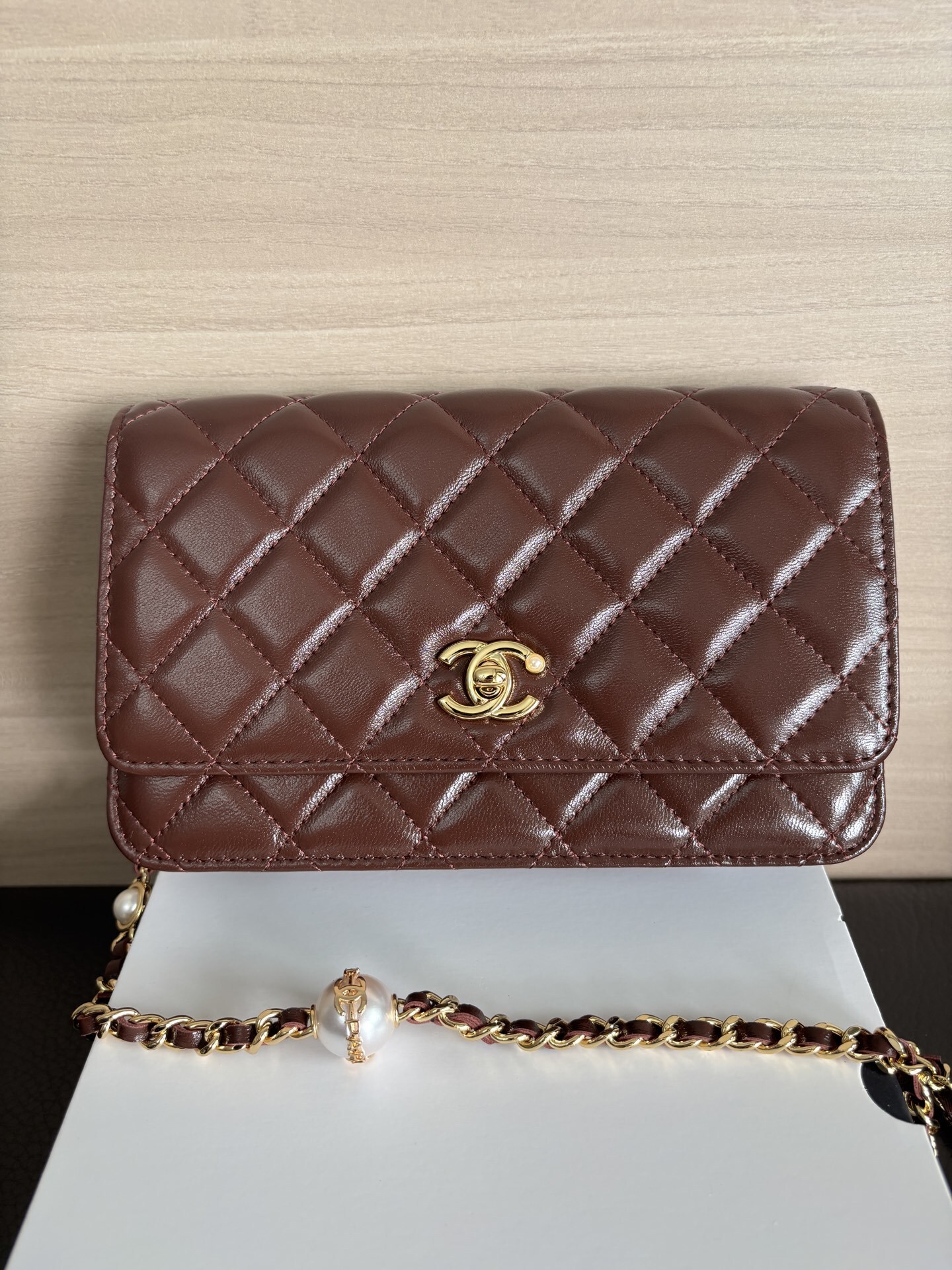 Chanel Pearl Crush Wallet Brown