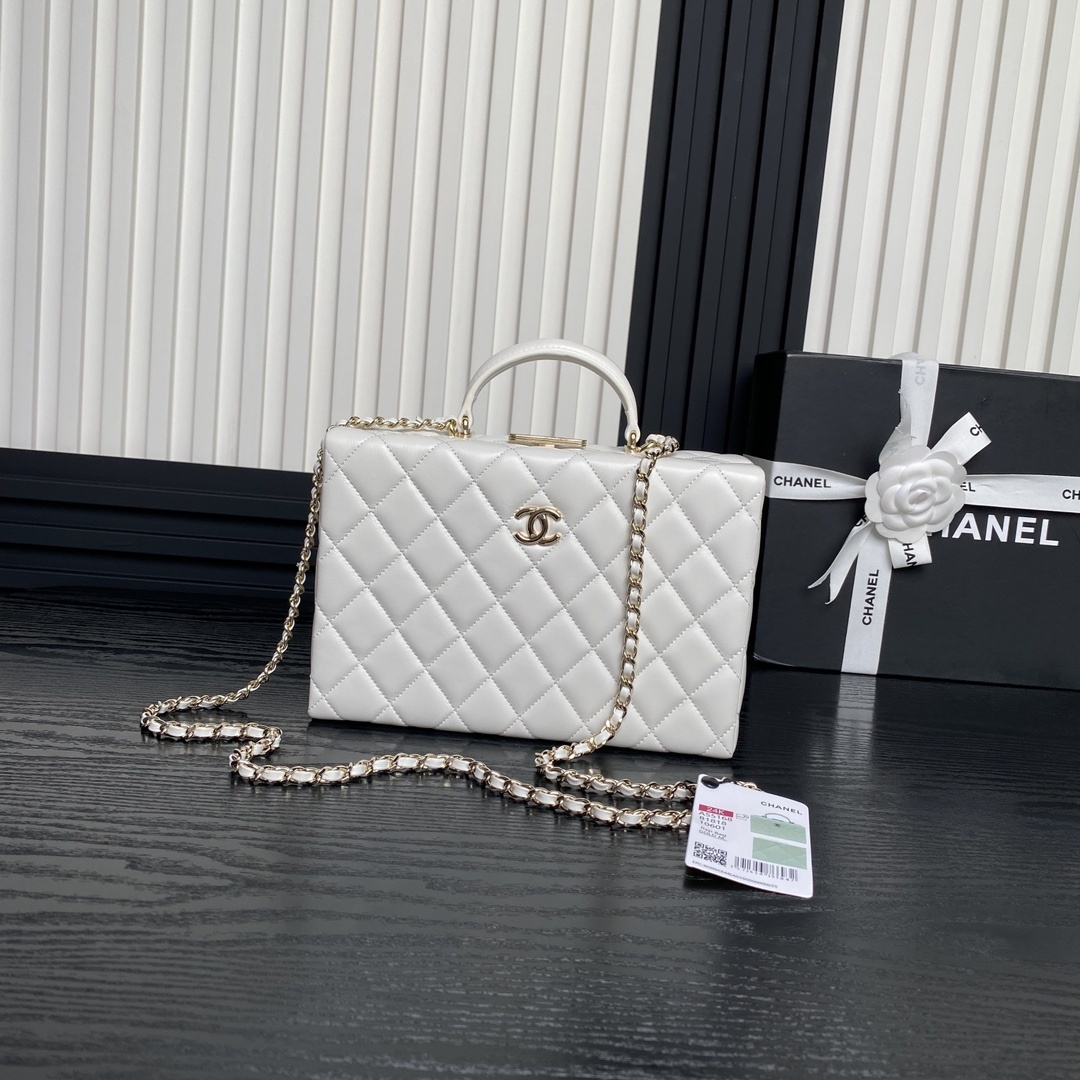 Chanel Classic Top Handle Handbag White