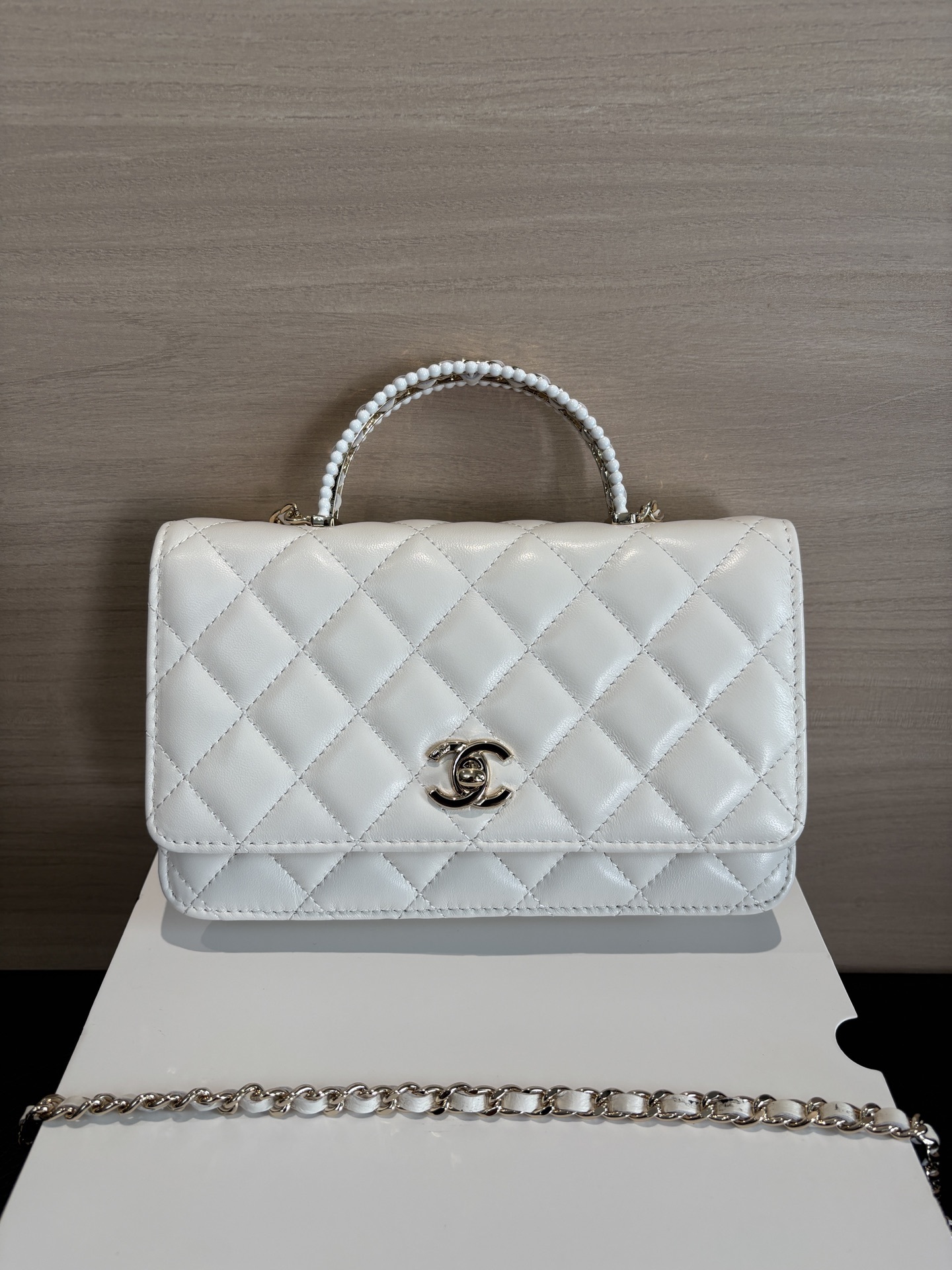 Chanel Top Handle Bag White