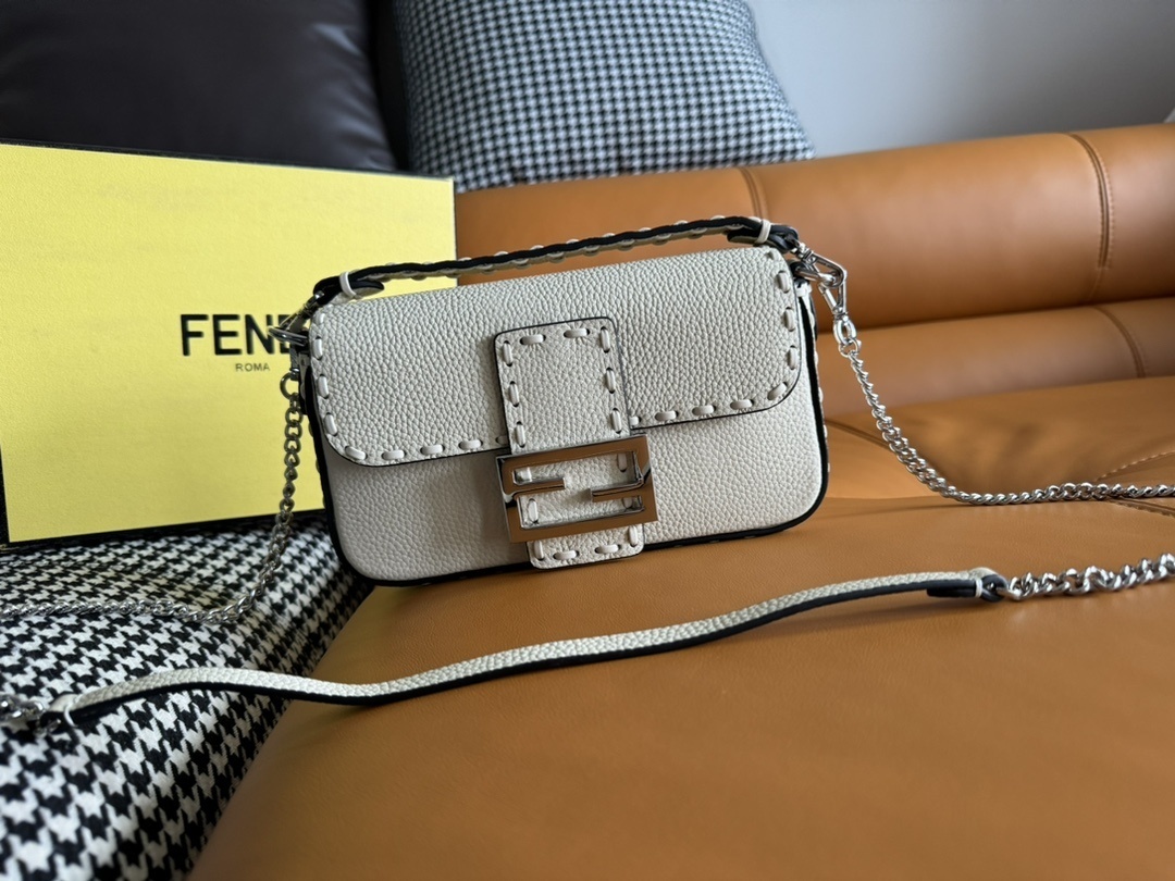 Fendi Baguette Mini  Selleria bag Sage green
