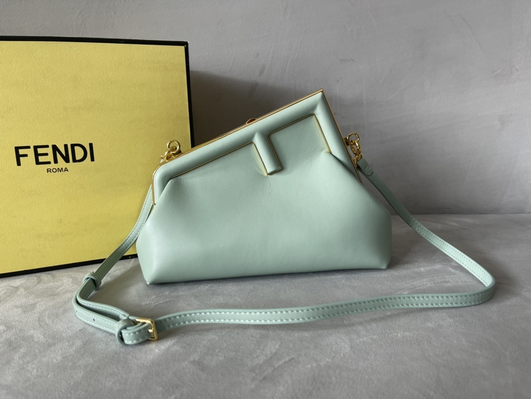 Fendi Small Nappa Fendi First Crossbody Bag Pista