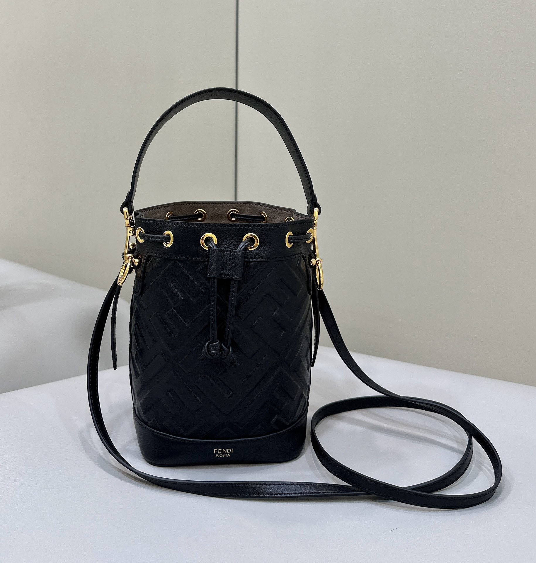 Fendi Mini Mon Tresor Bucket Bag Black
