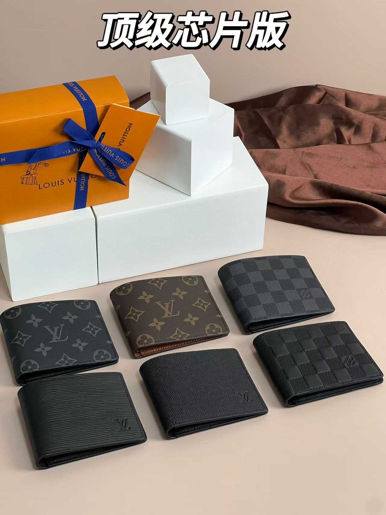 LV M62294 Slender Wallet Monogram Eclipse Black