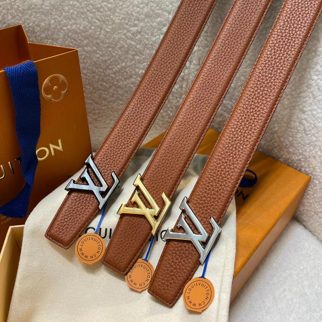 LV Initials buckle Brown