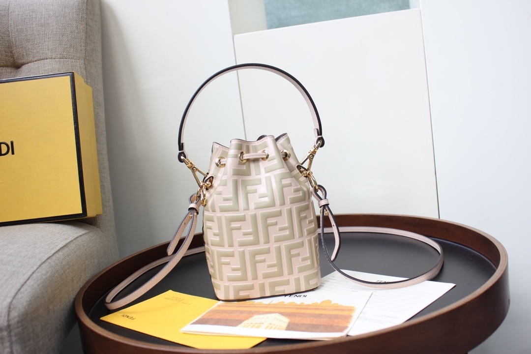 Fendi Mini Mon Tresor Bucket Bag in White