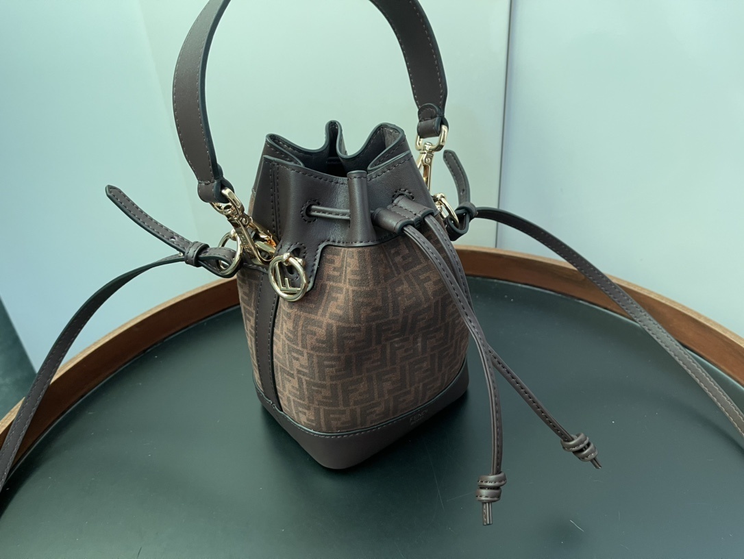 Fendi Mon Tresor Brown Leather Mini Bag Beige