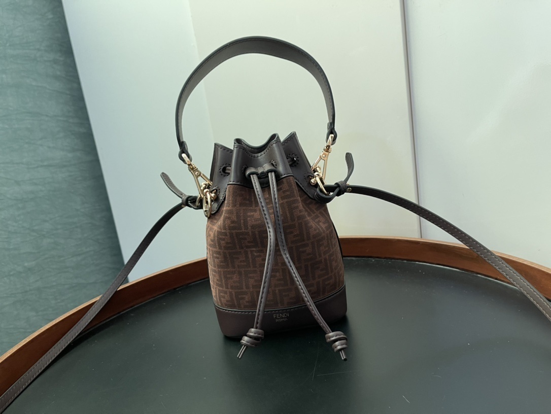 Fendi Mon Tresor Brown Leather Mini Bag Beige