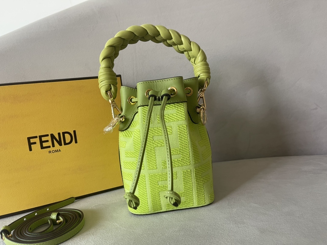 Fendi Zucca Mini Mon Tresor Bucket Bag Green