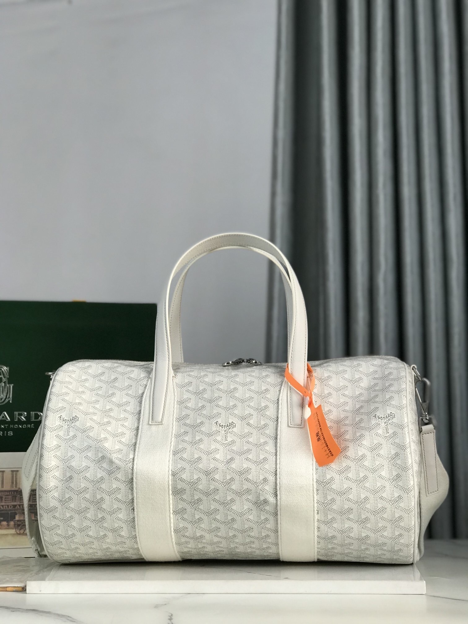 Goyard Barrel 40 Sports duffle Bag White
