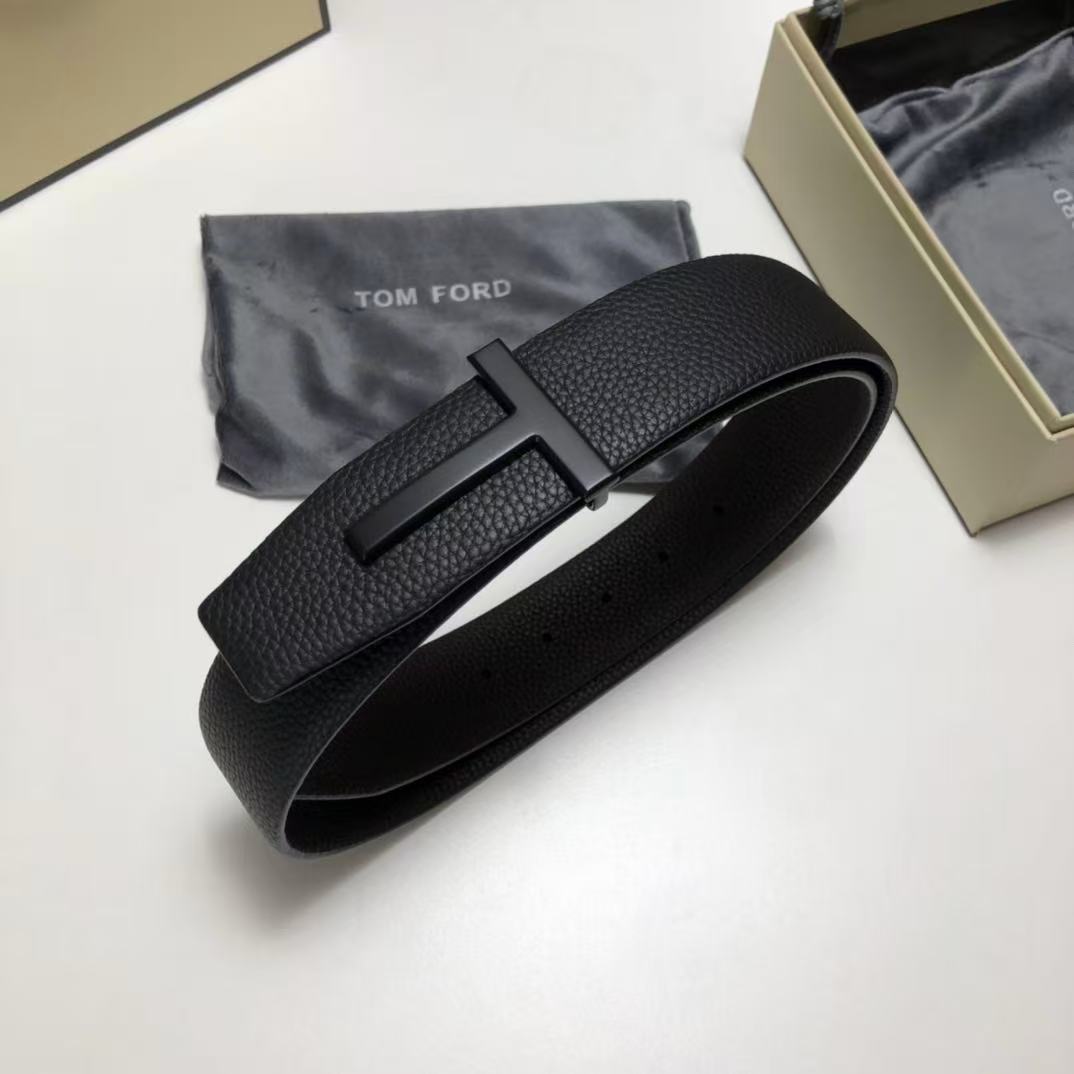 Tom ford Logo Plaque Buckle Belt Black