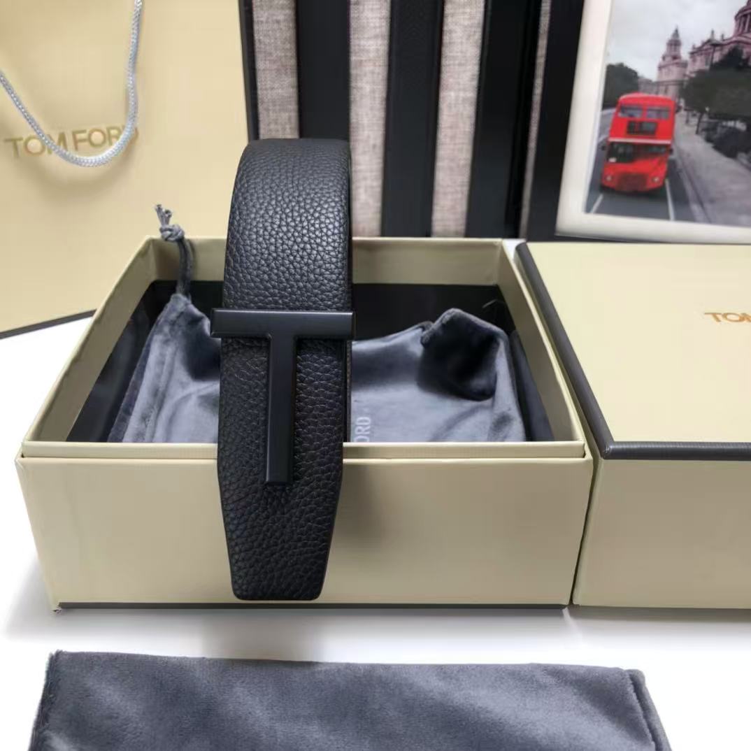 Tom ford Logo Plaque Buckle Belt Black