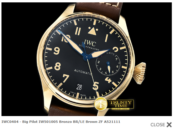 IWC0404 - Big Pilot IW501005 Bronzo BR/LE Brown ZF A521111 $408