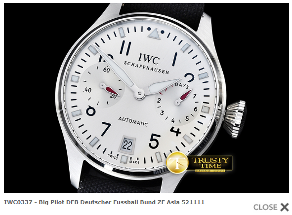 IWC0337 - Big Pilot DFB Deutscher Fussball Bund ZF Asia 521111 $368