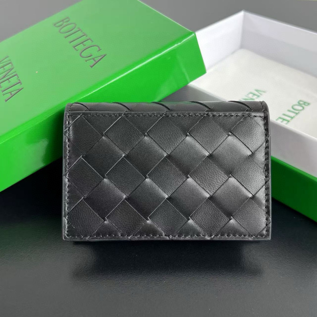 Bottega Veneta Women's Intrecciato Business Card Case Black