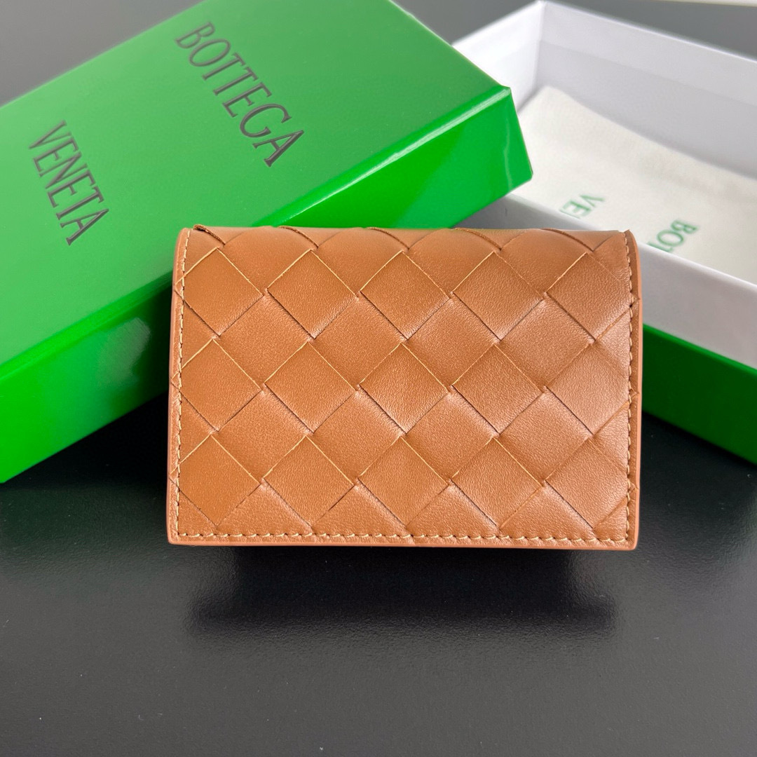 Bottega Veneta Intrecciato Weave Lambskin Compact Wallet