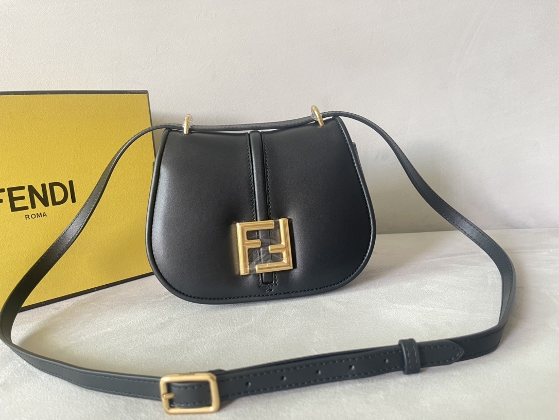 Fendi Black Mini Leather C mon Crossbody bag