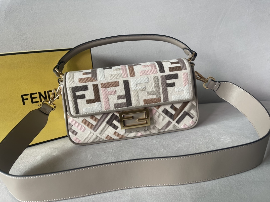 Fendi Multicolor Leather and Python Mini Demi Jour Shoulder Bag