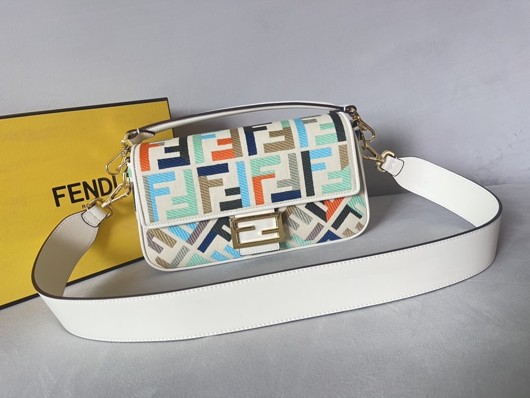Fendi Multicolor Leather and Python Mini Demi Jour Shoulder Bag