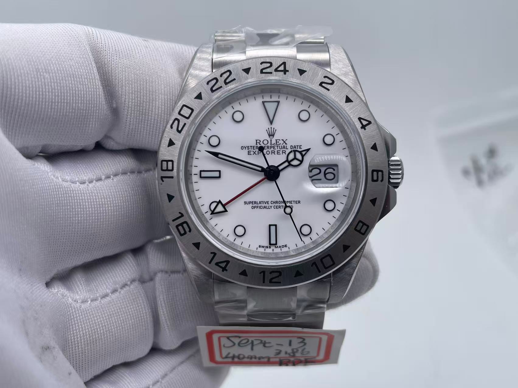 ROLEXP2057A - Explorer II 16570 SS/SS White BPF VR3186 CHS $348