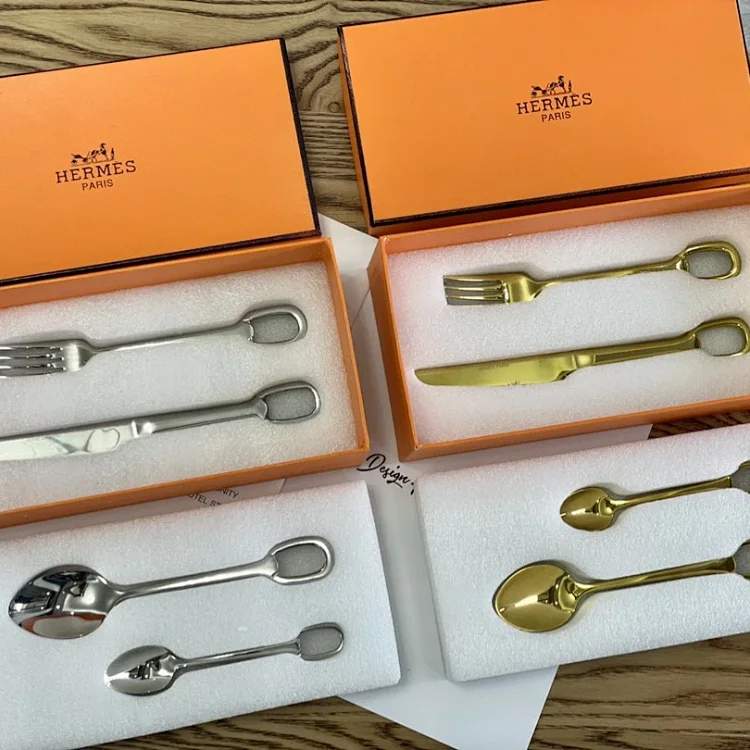 Hermès knife, fork and spoon single four-piece western tableware set