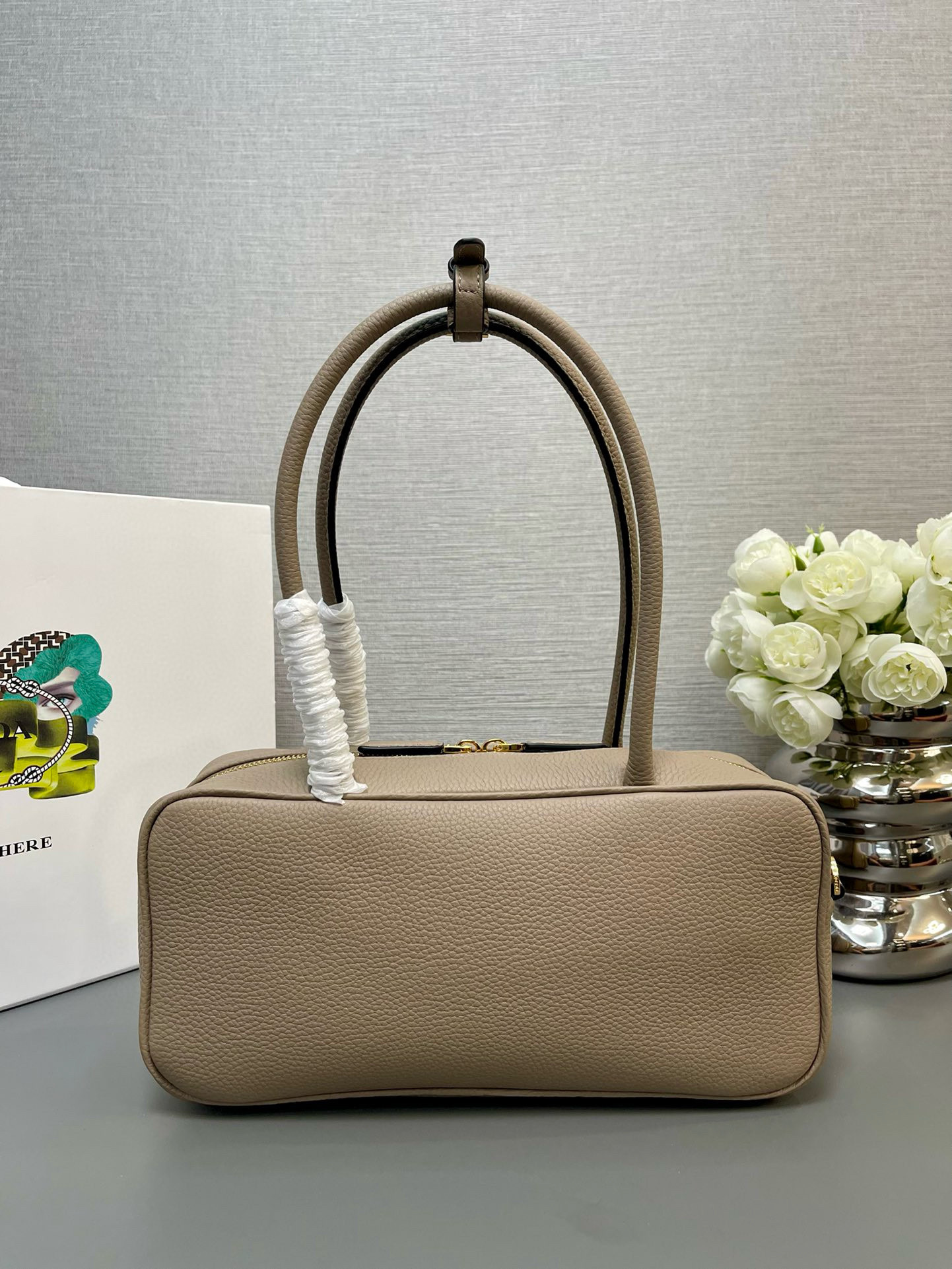Prada Medium Leather Top-Handle Bag - Tote Bag