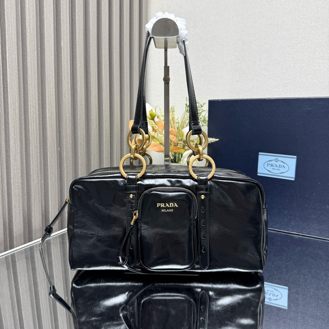 Prada Dangle Medium Bag Leather Black
