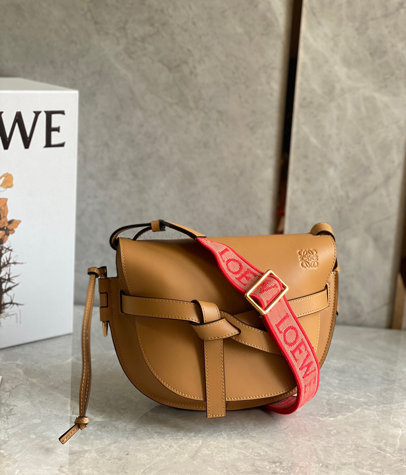 Loewe Gate Dual Mini Black/Beige Leather Shoulder Bag