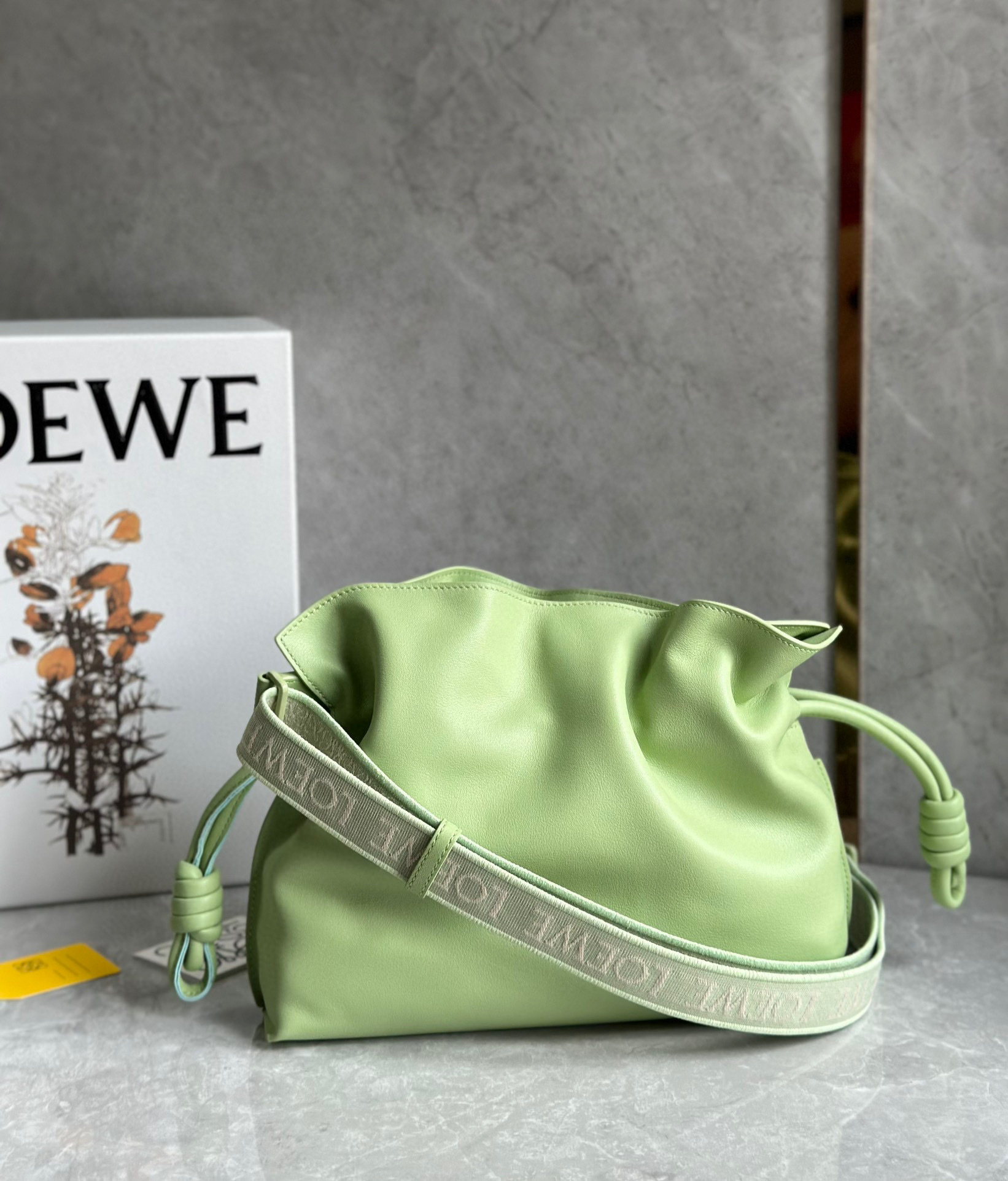 Loewe Mini Flamenco clutch in nappa calfskin Green