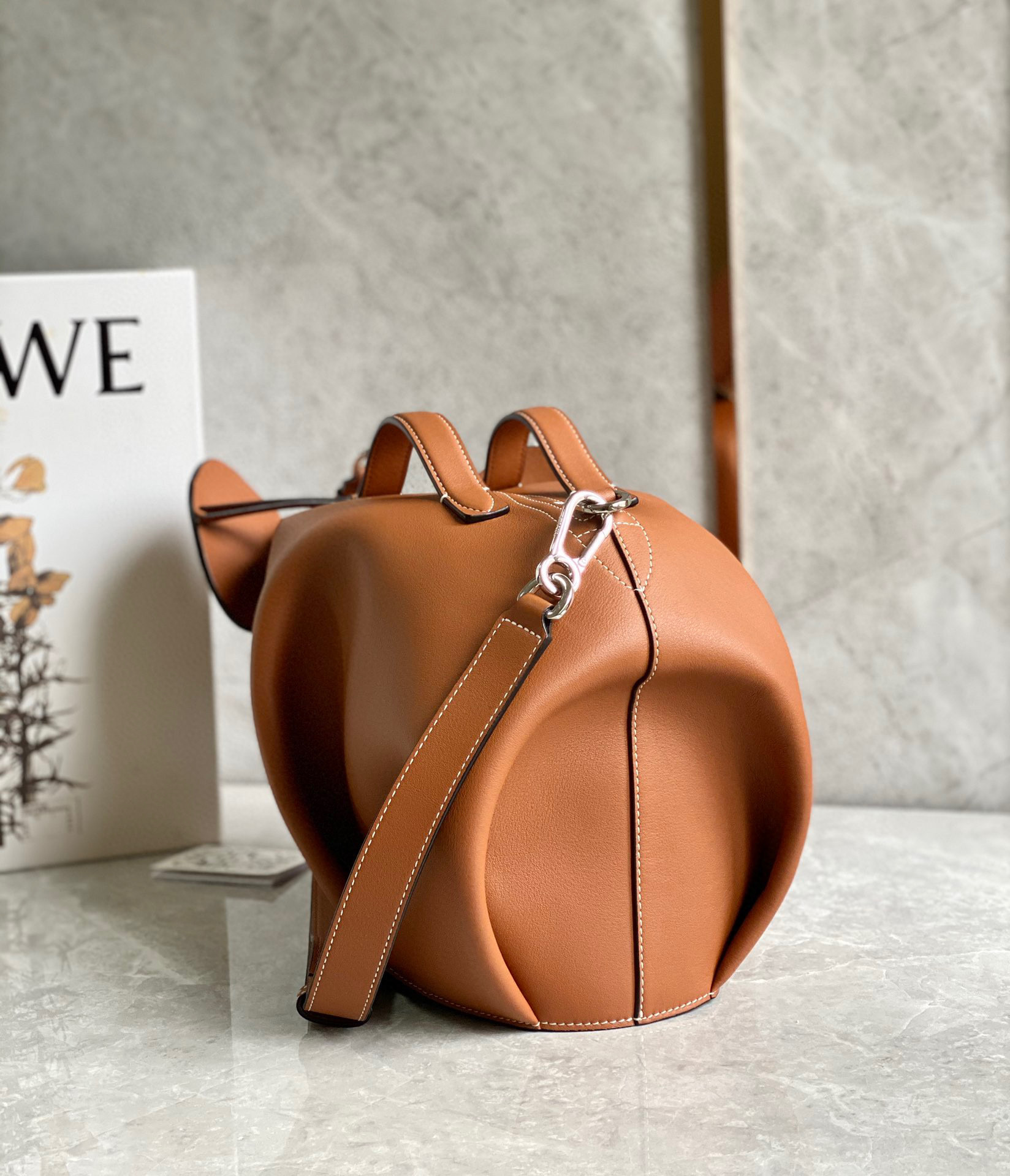 Loewe 2022 Leather Elephant Bag