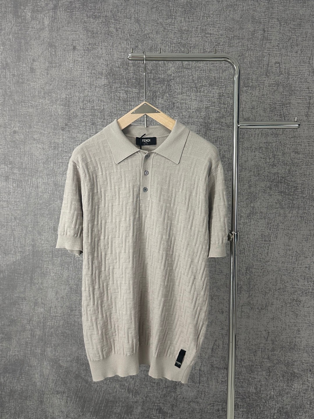 Fendi beige cotton polo shirt