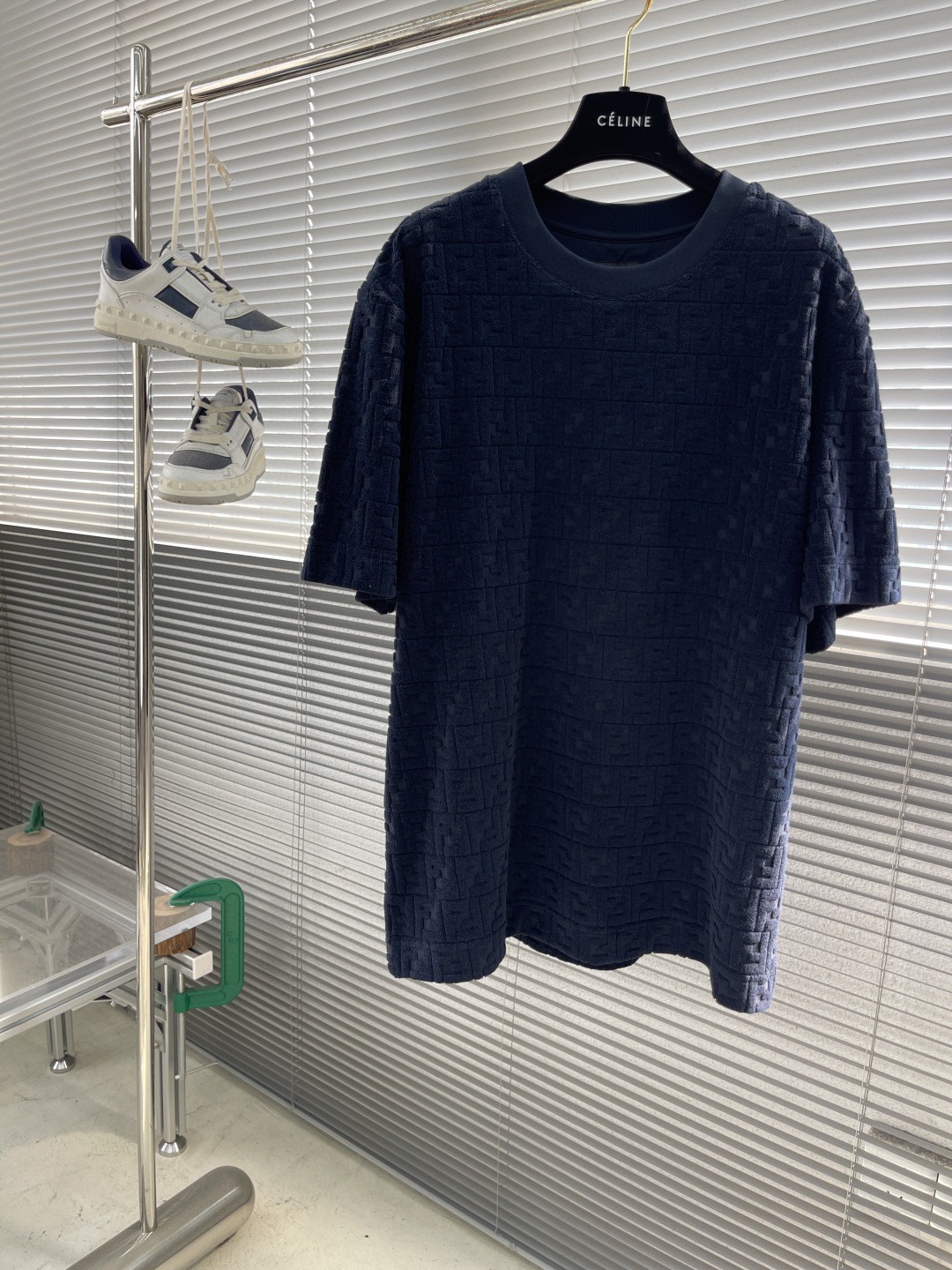 Fendi Blue FF pique T-shirt