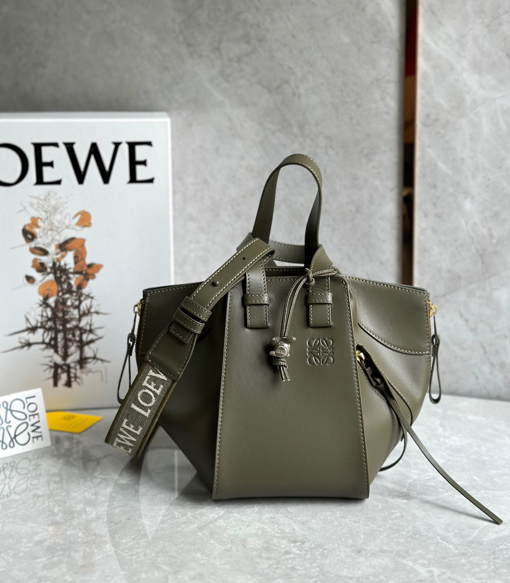 Loewe Mini Hammock Drawstring Leather Bag