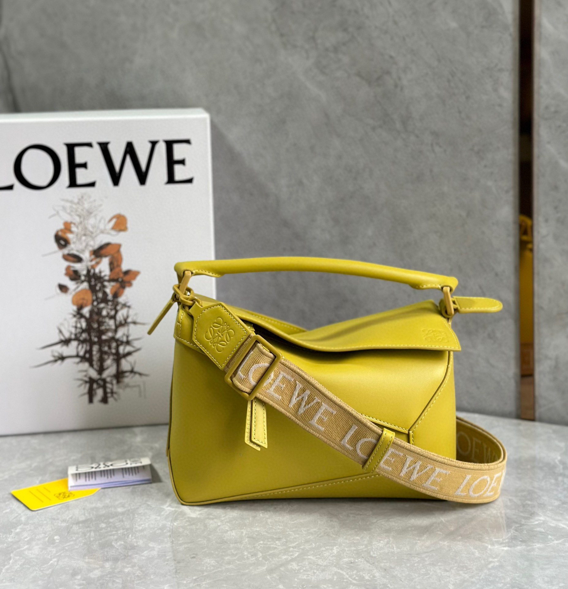 Loewe Buzzle Leather Bag yellow