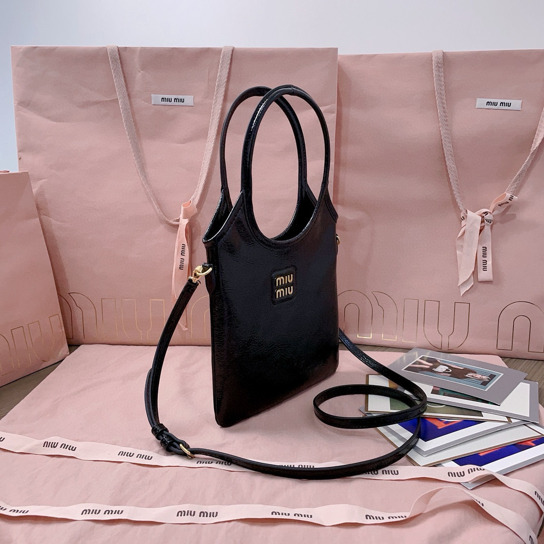 Miu Miu Patent Naplak Leather Ivy Tote Bag