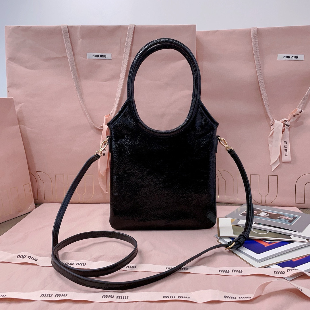 Miu Miu Patent Naplak Leather Ivy Tote Bag