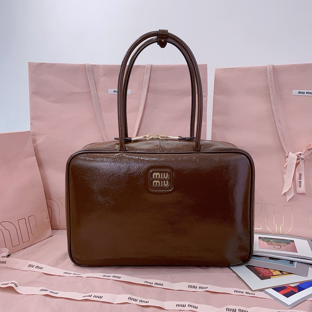 Miu Miu Patent Naplak Leather Ivy Tote Bag