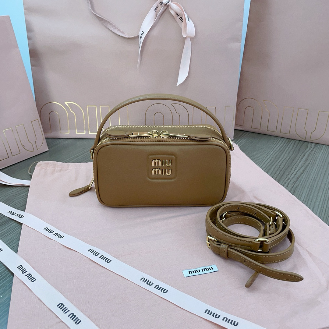 Mini Miu Miu Leather Zipper Shoulder Bag
