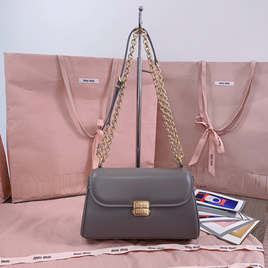 Mini Miu Miu Leather Zipper Shoulder Bag