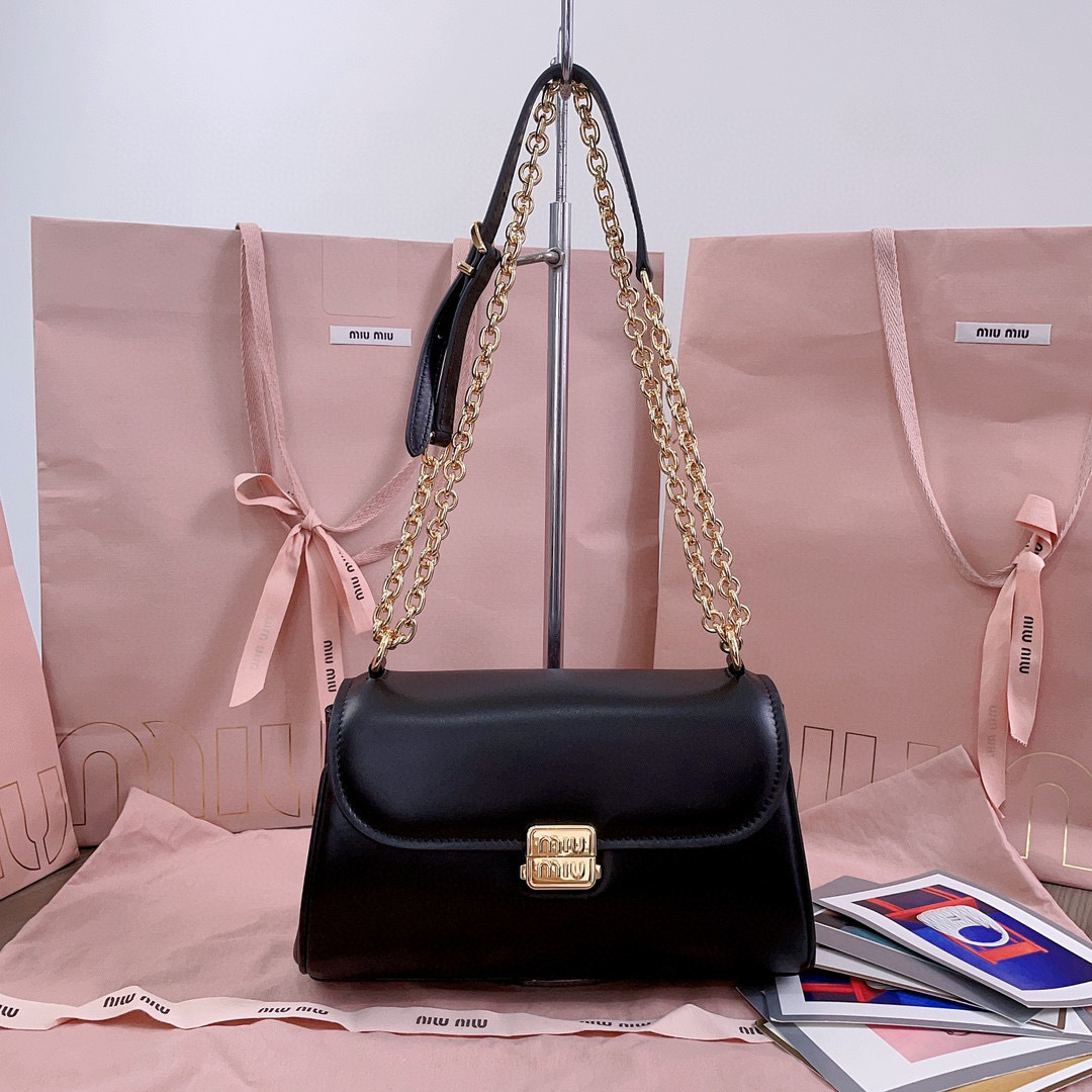 Miu Miu Leather Shoulder Bag black