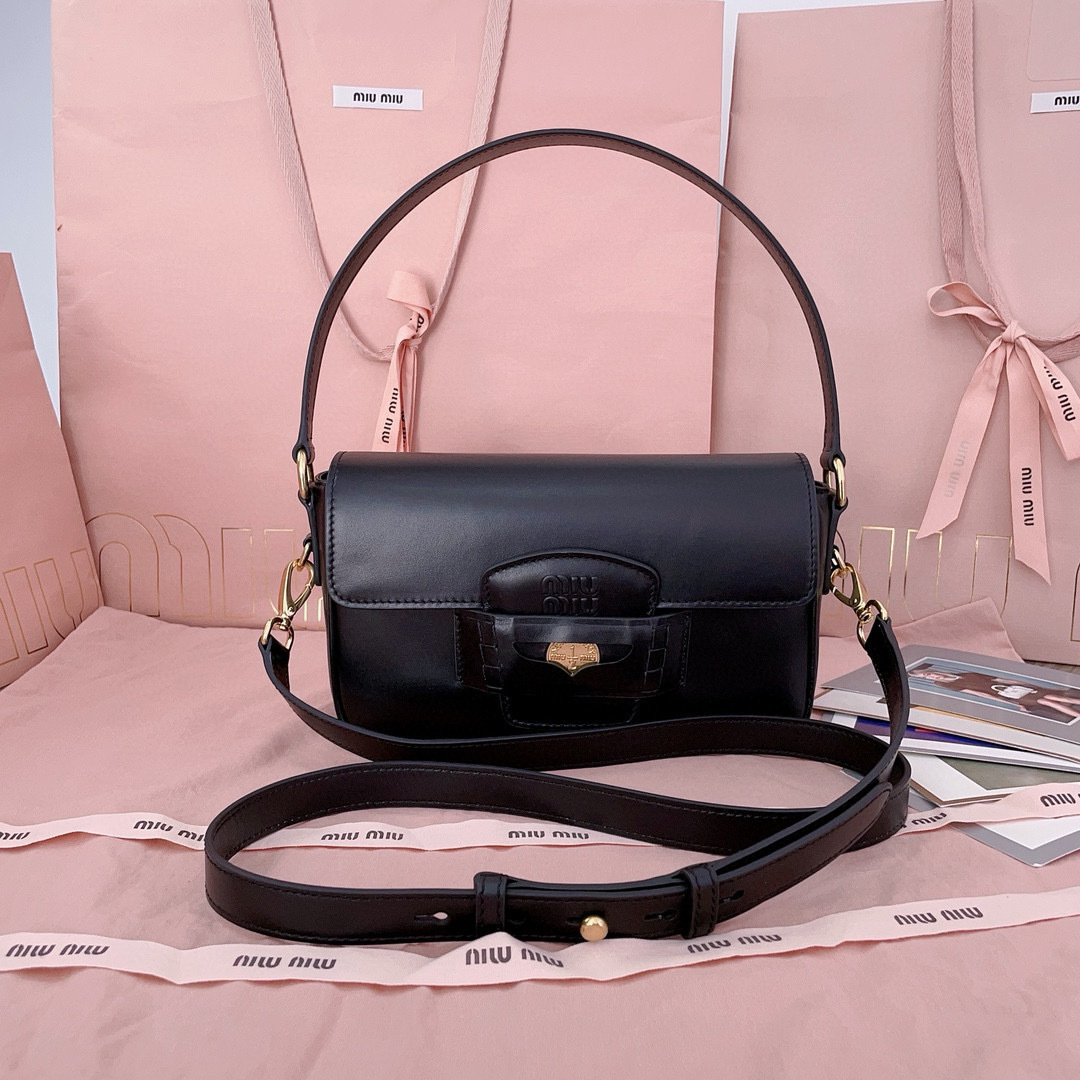 Miu Miu Leather Crossbody Bag Black