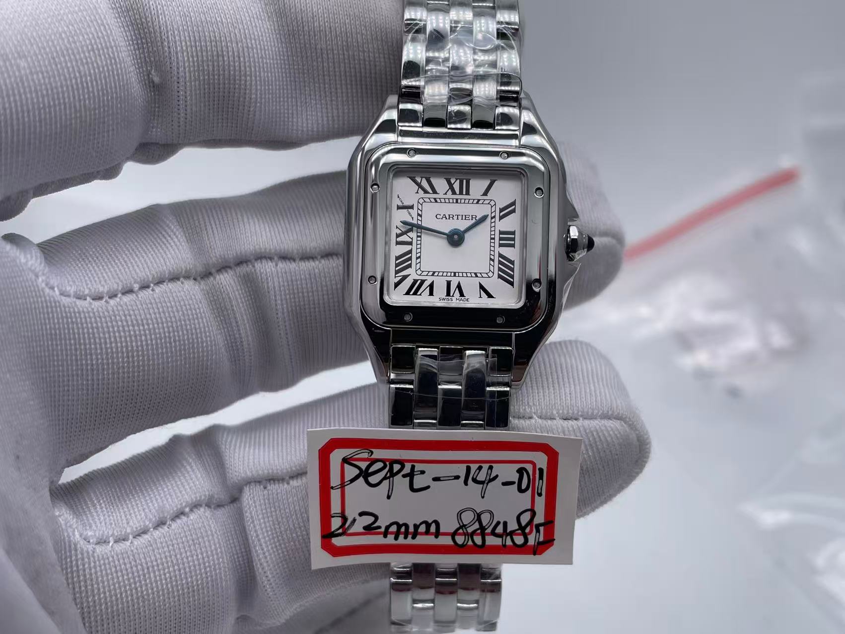 Panthere Secrete Ladies 22mm SS 8848F 1:1 Best Edition White Dial on SS Bracelet Ronda Quartz