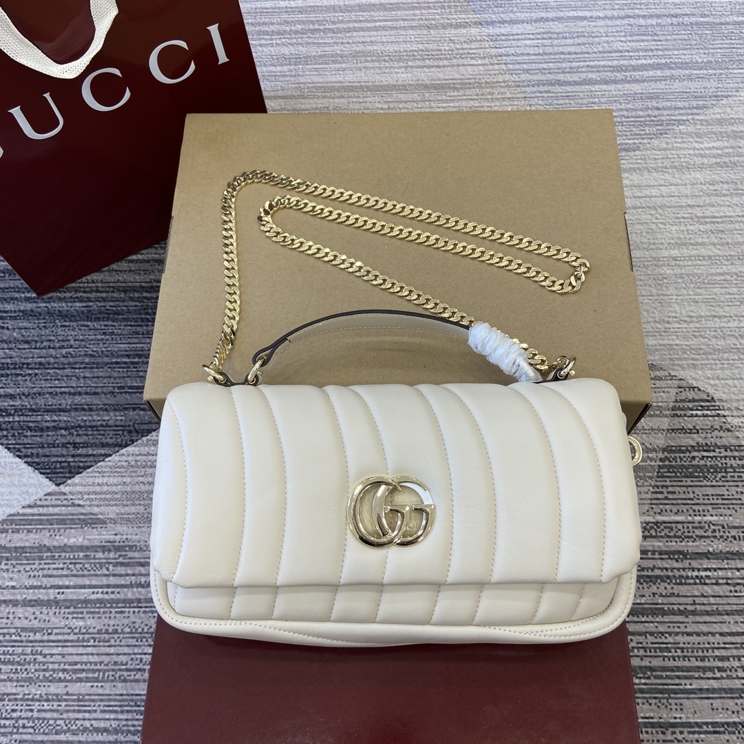 Gucci GG Milano Mini leather tote bag white