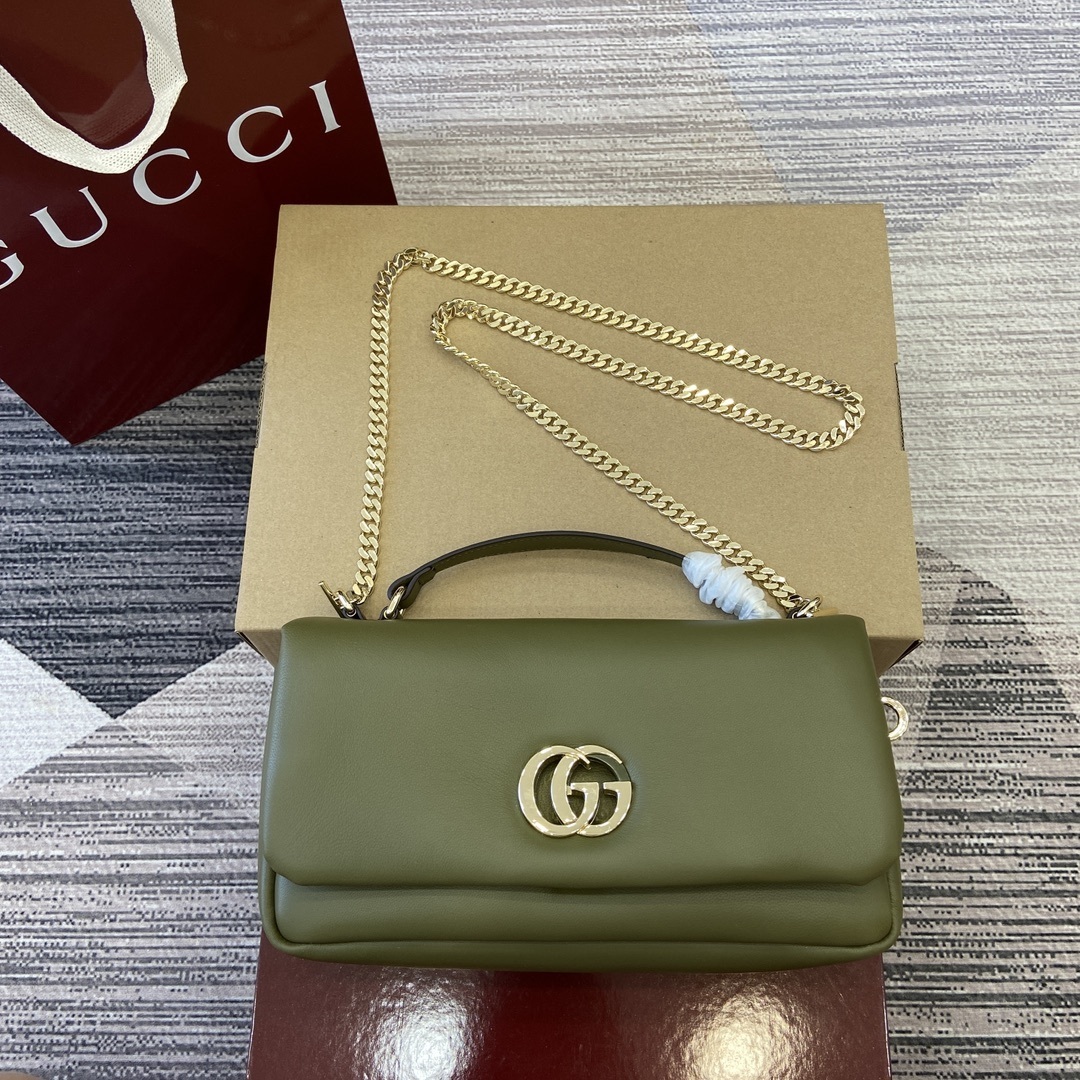 Gucci GG Milano Mini leather tote bag green
